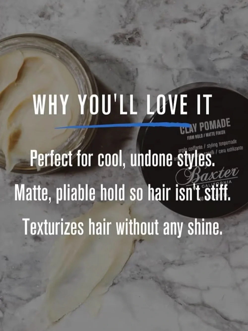 Baxter of California Clay Pomade 2oz Strong Hold Matte Finish Men’s Hair Styling